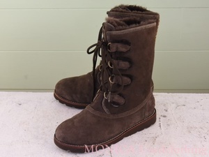 MK349◆レディース【UGG オーストラリア】ムートンブーツ 茶 ブラウン 24cm