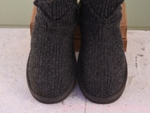 MK301◆レディース【UGG オーストラリア】ニットブーツ グレー 24.5cmくらい_画像4