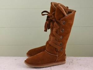 MK367◆レディース【UGG australia】ムートンブーツ 良い味 茶 ブラウン W7 24cm