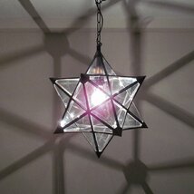 スターランプ ガラスペンダントランプ 星形 星型ランプ クリア ライト 天井照明 アメリカン 50'S 60'S YSA-110739_画像5