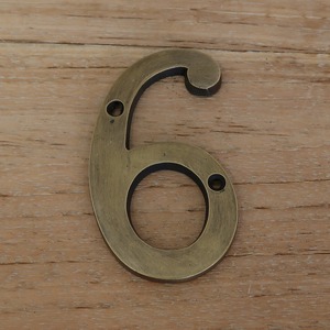  brass number 6 9 house number antique style [ mail service OK][ outlet ][ returned goods un- possible ][ figure number brass made ]YSA-371816