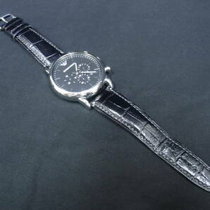エンポリオアルマーニ 腕時計 メンズ ＵＳＥＤ クォーツ 革ベルト クロノグラフの画像2