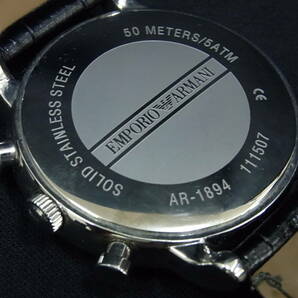 エンポリオアルマーニ 腕時計 メンズ ＵＳＥＤ クォーツ 革ベルト クロノグラフの画像3
