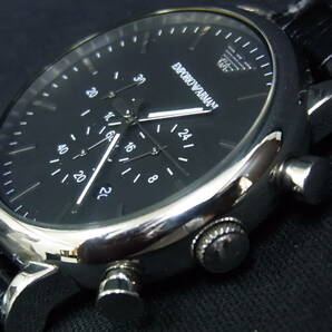 エンポリオアルマーニ 腕時計 メンズ ＵＳＥＤ クォーツ 革ベルト クロノグラフの画像4