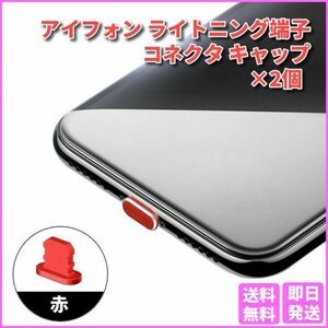 iPhone ライトニングコネクタ 保護キャップ 赤色 Lightning 1個 レッド Apple アイフォン iPad