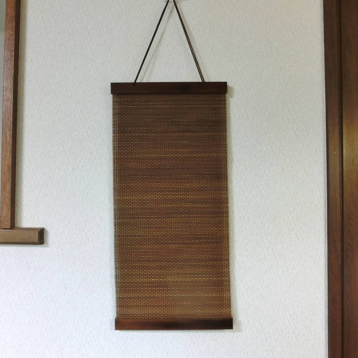 Wood specifications Tapestry with bamboo New unused Stylish bamboo Japanese style tapestry 17 Width 25.5cm Length 54cm, Handmade items, interior, miscellaneous goods, panel, Tapestry