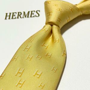 激レア★【美品】HERMES エルメス ネクタイ 大小H柄 ファソネ シルク 結婚式 冠婚葬祭 メンズ スーツ 総柄 ハイブランド 高級 ブランドロゴ