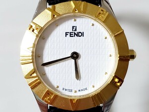 FENDI フェンディ orologi オロロジ【2000L】ズッカ柄 全面ロゴダイヤル コンビモデル 純正ブレスレット