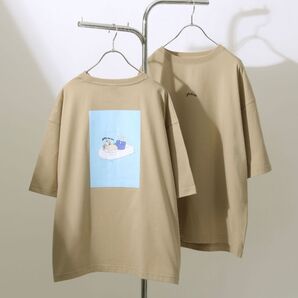【PIKO】古着風 バカンスサマーボーイ イージーケア 高密度ビッグシルエットイラストTシャツ バックプリント