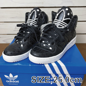 未使用 adidas M ATIDE LOGO W アディダス アティチュード ドット柄 HI スニーカー ブラック 25.0cm