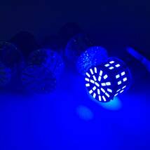 ブルー 30個セット トラック用品 LED 24V S25 平行ピン マーカー球 交換用ランプ サイドマーカー デコトラ 爆光 50連LED 青_画像2