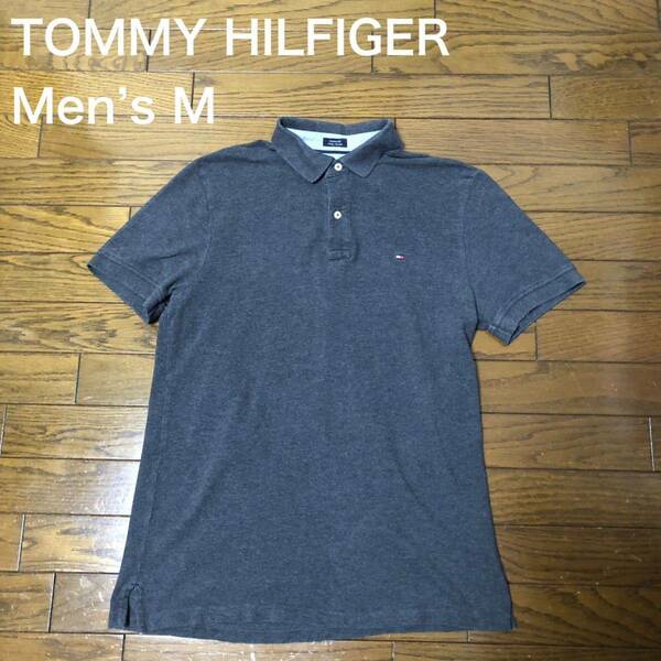 【送料無料】TOMMY HILFIGER半袖ポロシャツグレー　メンズMサイズ　トミーヒルフィガー