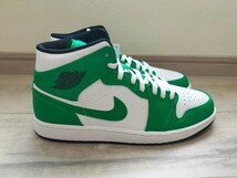 29cm 新品 NIKE AIR JORDAN 1 MID LUCKY GREEN ナイキ エアジョーダン 1 ミッド ラッキーグリーン エア ジョーダン ミッドカット 白 緑_画像2