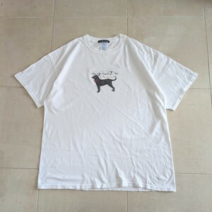 The black dog アニマル　動物　プリント　Tシャツ XL　ホワイト