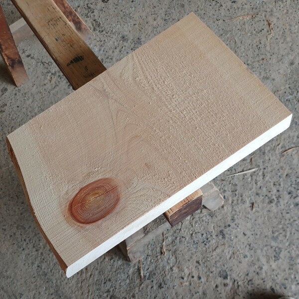 C-1380【21×36～37×4.8cm】 国産ひのき 　耳付節板 　テーブル 　花台　 看板 　一枚板　 桧　 檜　無垢材　 DIY
