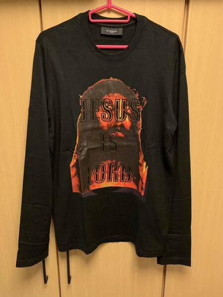 正規 GIVENCHY ジバンシー ジバンシィ Riccardo Tisci リカルド ティッシ JESUS IS LORD ジーザス ロンT ロングスリーブ Tシャツ 黒 S