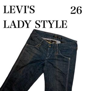 M166 LEVI'S LADY STYLE リーバイス デニム ジーンズ Gパン グレー系 スリム レディース サイズ26