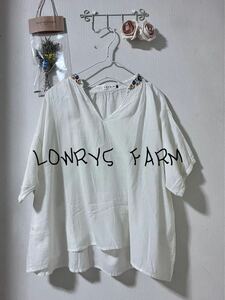 ローリーズファーム　LOWRYS FARM 可愛い　ボヘミアン　刺繍　チュニック　ブラウス　シャツ　カットソー