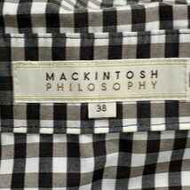 LA7452 マッキントッシュフィロソフィー チェック柄コート 茶ブラウン MACKINTOSH PHILOSOPHY ウエストベルト付き コート収納服付き 38_画像7