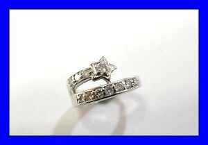 ○新品同様 プラチナ Pt900 ダイヤ 0.11ct 0.45ct 指輪リング 5.9g RDE2