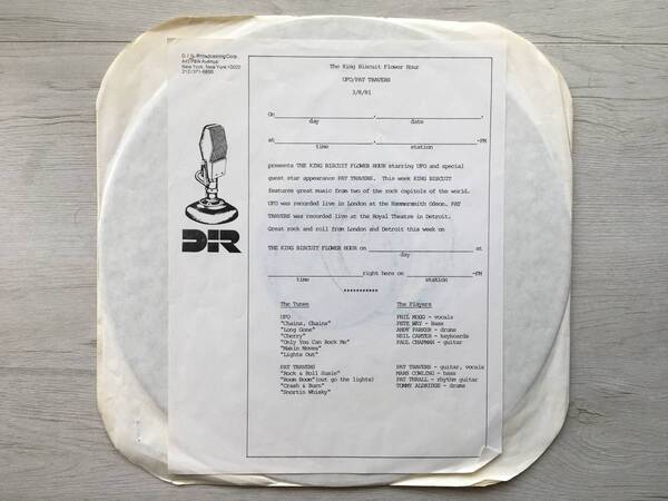 THE KING BISCUIT FLOWER HOUR US盤 UFO PAT TRAVERS
