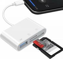 【Grace nnvg最新型改良】i-Phone SD カードリーダー 3in1 SDカードリーダー USB3.0カメラアダプタ3in1高速データ転送_画像6