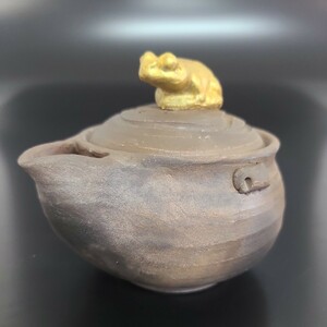 s44). bin unused gold paint .... Ono wide person inspection : small teapot Bizen . Yakishime 