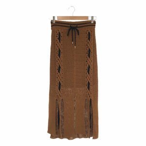 【美品】 malamute / マラミュート | braid slit skirt スカート | S | ライトブラウン | レディース