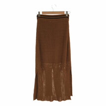 【美品】 malamute / マラミュート | braid slit skirt スカート | S | ライトブラウン | レディース_画像4