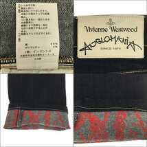 【美品】 Vivienne Westwood ANGLOMANIA / ヴィヴィアンウエストウッドアングロマニア | コットン ストレッチ オーブロゴ 刺繍 裾裏 プリ_画像8