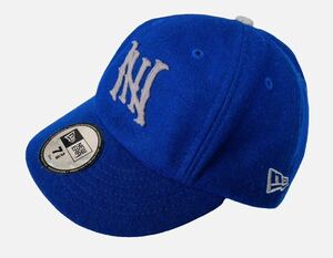 美品!! 名作!! NEIGHBORHOOD × NEW ERA CAP ネイバーフッド ニューエラ コラボ キャップ ウール レザー 青 × 灰 size 7 3/8 正規品