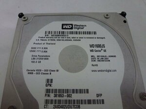 510302◆◇Western Digital WD1600JS SATA 160GB 初期保有◇◆