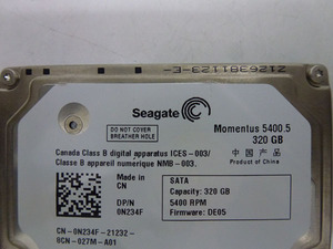 530210◆◇Seagate ST9320320AS Momentus 5400.5 SATA 320GB 初期保有◇◆