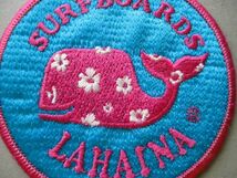 90s SURFBOARDS LAHAINA花クジラ ワッペン/くじら鯨ラハイナ大阪LOGOアメ村サーフィンSURFサーフSK8ロゴ海パッチPATCH波乗り V191_画像4