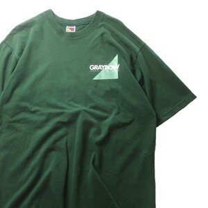 レアモデル! 90s FRUIT OF THE LOOM ヴィンテージ GRAYBOW TECHNICAL STAFF 企業ロゴ プリント 半袖 Tシャツ グリーン 緑 L メンズ 希少