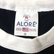 レアモデル! 80s 90s USA製 ARORE アロエ ヴィンテージ 無地 ツートーン フットボール 半袖 Tシャツ ホワイト ネイビー 白紺 S メンズ 希少_画像5