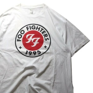 激レア! 90s 00s Foo Fighters フーファイターズ 1995 FF ロゴ プリント バンド 半袖 Tシャツ ホワイト 白 XL グッズ メンズ 希少