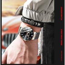 新品# Belushi ファッションの高級メンズ腕時計ステンレススチール防水日付クォーツ腕時計トップビジネスメンズ腕時計レロジオ masculino_画像3