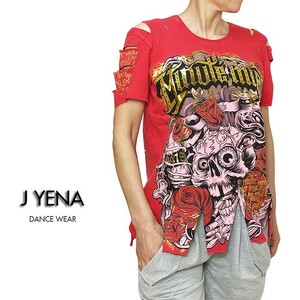 ダメージ Tシャツ ズンバウェア エアロビクスウェア ダンスウェア ZUMBA レディース JYENA