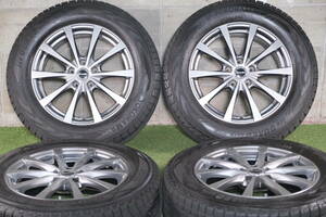 ＜バリ溝!美品＞エクシーダー 17in 7J+48 PCD114.3 ヨコハマ ダンロップ 225/65R17 ハリアー RAV4 CX-5 アウトランダー エクストレイル