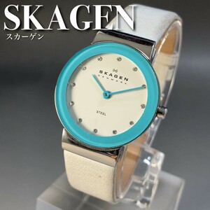 ★美麗＆動作良好★SKAGEN 北欧デンマークブランド スカーゲン 女性用腕時計 レディース 稼働 中古 動作良好 SKW2014 WW200601Y