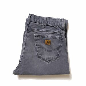 90's 00's USA製 カーハート Carhartt 5ポケット ダックパンツ (36x32) 紺灰系 ワーク 90年代 00年代 アメリカ製 旧タグ オールドY2K