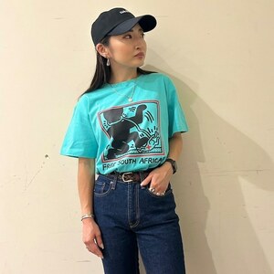 TE/Keith Haring(キースヘリング) アート プリント Tシャツ（Free South Africa）MINT KH-KH2303　XLサイズ