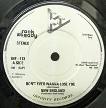 ☆NEW ENGLAND/DON'T EVER WANNA LOSE YOU1979'UK INFINITY 7INCH_画像2