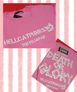 《未使用タグ付き》【HELL CAT PUNKS ヘルボン トレーナー】定価6900円 ヘルキャットパンクス 裏起毛 ROCK 新品 スウェット 猫 日本 S～M