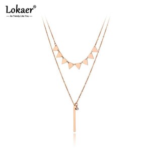  choker pendant necklace stainless steel triangle shape lady's 