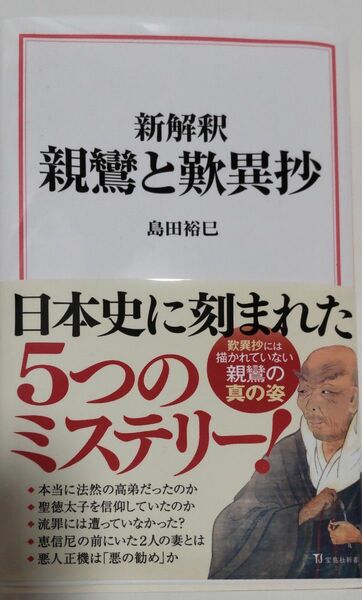 新解釈親鸞と歎異抄 島田裕巳 宝島社新書 送料無料