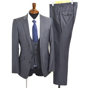 3XH023】PerfectSuit 2つボタン シングルスーツ M Y6 ダークグレー 光沢 ノータック 極 定番 人気 通勤 営業 TWN510353-15 夏物 春夏 薄手