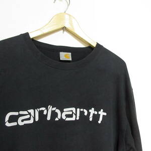 訳あり格安！　Carhartt　カーハート　長袖Tシャツ　ロンＴ　ブラック　XLくらい　送料410円