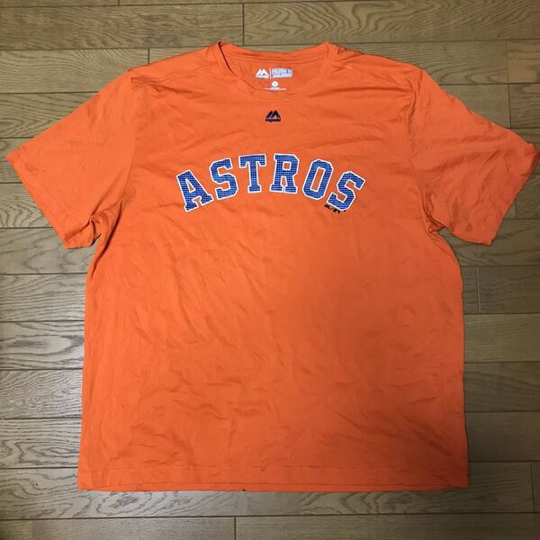 MLB HOUSTON ASTROS MEN’S SHORT SLEEVE T-SHIRTS (Majestic) size-XL(着丈71身幅62) 中古(美品) 送料無料 NCNR